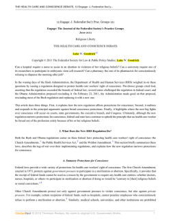 The Health Care and Conscience Debate