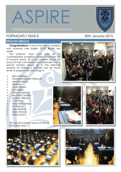 Current Issue - Coombeshead Academy