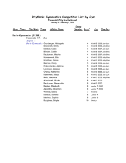 Competitor List by Gym - Emerald City Rhythmics Invitational