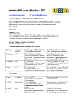 Wakatipu U3A January Newsletter 2015