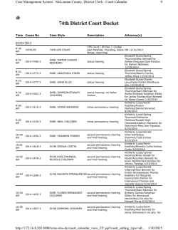 74th District Court Docket