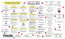 Click here for a link to our Activity Calendar