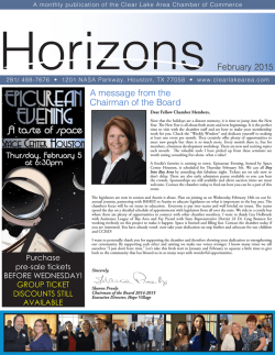 Current Newsletter - Clear Lake Area Chamber of Commerce
