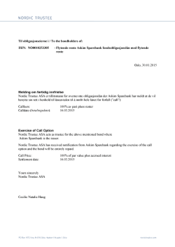 Til obligasjonseierne i / To the bondholders of: ISIN