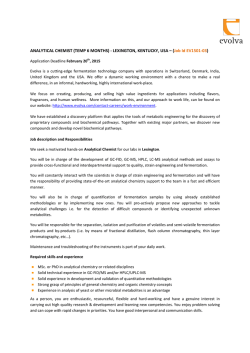 analytical chemist (temp 6 months) - lexington, kentucky, usa