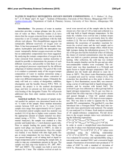 WATER IN MARTIAN METEORITES: OXYGEN ISOTOPE
