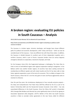 A broken region: evaluating EU policies in South Caucasus