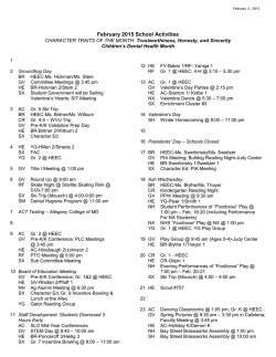 February 2015 School Activities
