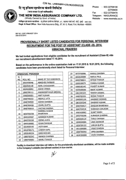Himachal Pradesh - The New India Assurance Co. Ltd.