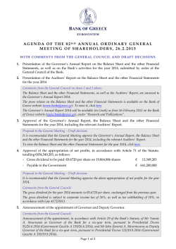 AGENDA OF THE 78TH ANNUAL GENERAL MEETING OF