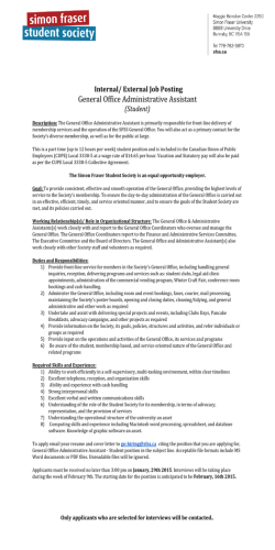 General Office Administrative Assistant