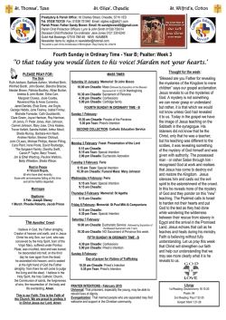 Parish Newsletter - 1st February 2015