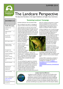 Summer 2014 - Upper Shoalhaven Landcare Council