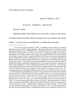 In the Supreme Court of Georgia Decided: February