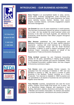 introducing &ndash; our business advisors