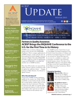 ACBSP Update - Accreditation Council for Business Schools and