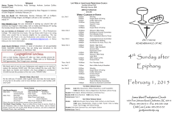 This Weeks Bulletin - James Island Presbyterian Church