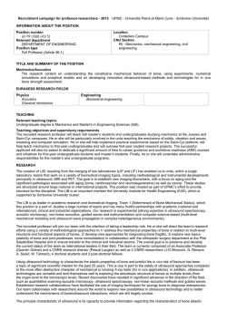 Mechanics / Acoustics - Universit&eacute; Pierre et Marie CURIE