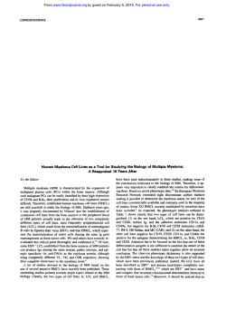 Human Myeloma Cell Lines as a Tool for Studying the