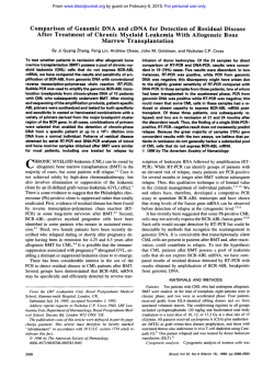 Comparison of Genomic DNA and cDNA for Detection of