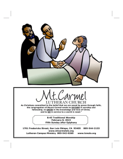 Sunday Bulletin - Mt. Carmel Lutheran Church