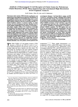 Analysis of Rearranged T-cell Receptor /?-Chain Genes by