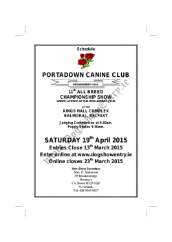 Schedule - Dog Show Entry