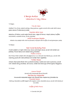 View the Menu - il Borgo Antico