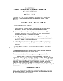 Constitution and By-Laws - Central Atlantic States Association of