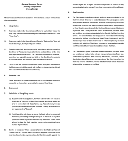 一般戶口條款國家附件（香港）