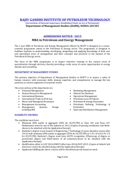 RAJIV GANDHI INSTITUTE OF PETROLEUM TECHNOLOGY