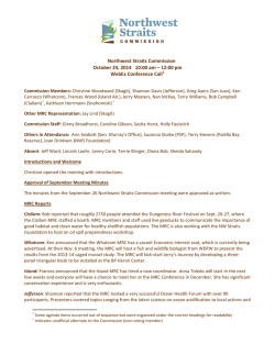 Northwest Straits Commission October 24, 2014 10:00 am &ndash; 12:00