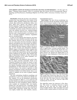 NEW OBSERVATIONS OF MARTIAN OUTFLOW CHANNEL FLOOD