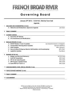 Agenda - French Broad River Metropolitan Planning Organization