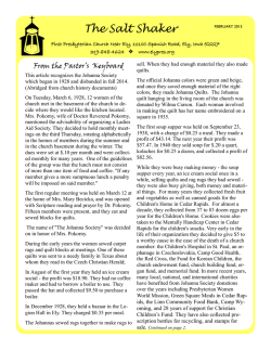 Newsletter - First Presbyterian Church, Ely, Iowa