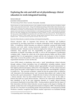 Exploring the role and skill set of physiotherapy clinical educators in