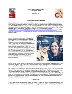 The Big Red Sports report - Cornell Club of Western Washington