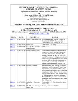 tentative rulings - Superior Court, Santa Clara
