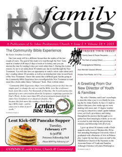 Family Focus - St. Johns Presbyterian Church