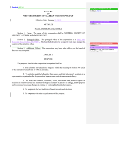 BYLAWS PROPOSED CHANGES 2015