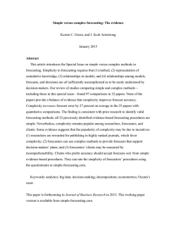 Simple versus complex forecasting