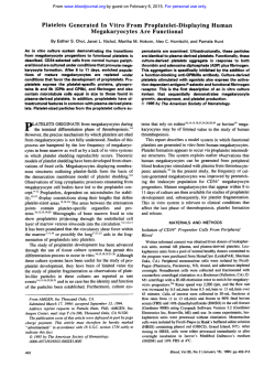 Platelets Generated In Vitro From Proplatelet-Displaying