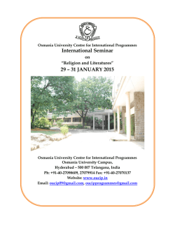 International Seminar on Religion and Literatures from 29th-31st