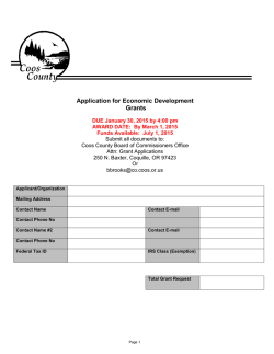 Application for Economic Development Grants