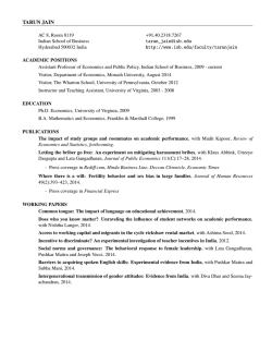 C.V. - Indian School of Business