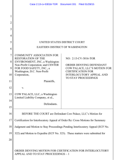 13-CV-3016-TOR (E.D. Wa., January 28, 2015)
