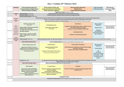 Day 1: Tuesday 10th February 2015