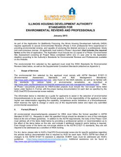 Standards for Environmental Reviews and Professionals