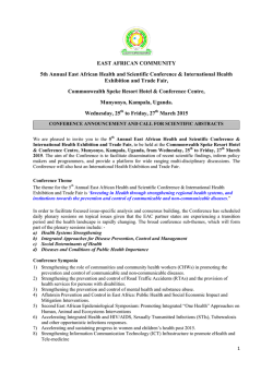 5 th EAST AFRICAN HEALTH and SCIENTIFIC