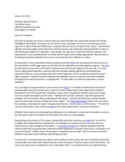 January 28, 2015 President Barack Obama The White House 1600